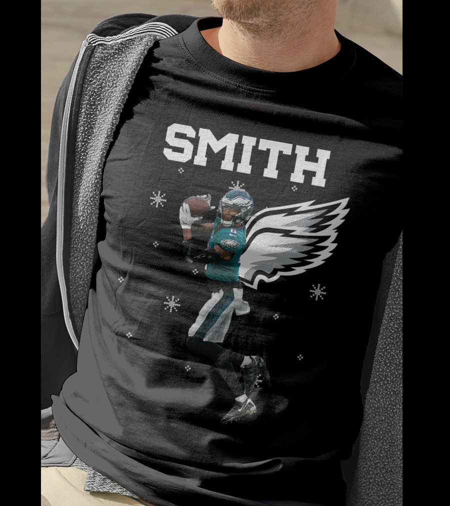 Smith DeVonta Eagles Wings Christmas PE T-Shirt