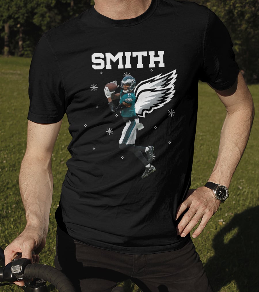 Smith DeVonta Eagles Wings Christmas PE T-Shirt