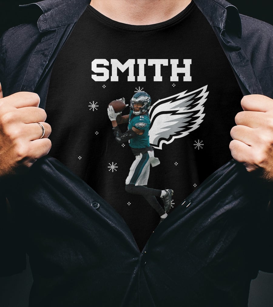 Smith DeVonta Eagles Wings Christmas PE T-Shirt