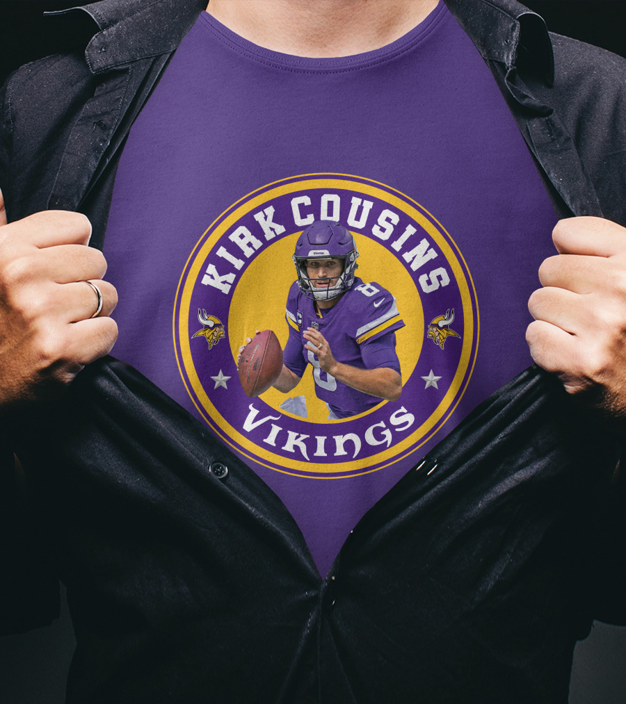 Kirk Cousins Minnesota Vikings Football Quarterback NFL Logo Circle T-Shirt