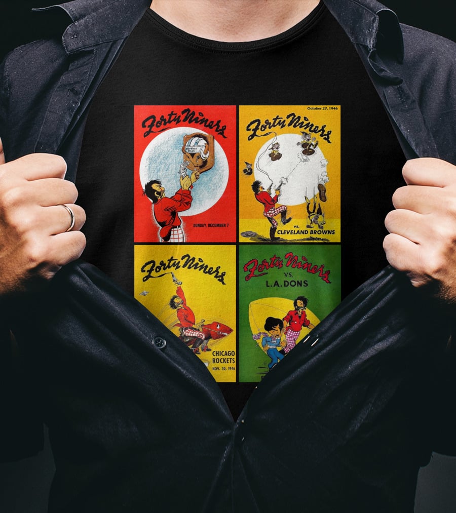 San Francisco Forty Niners Cleveland Browns Chicago Rockets L.A. Dons 1946 T-Shirt