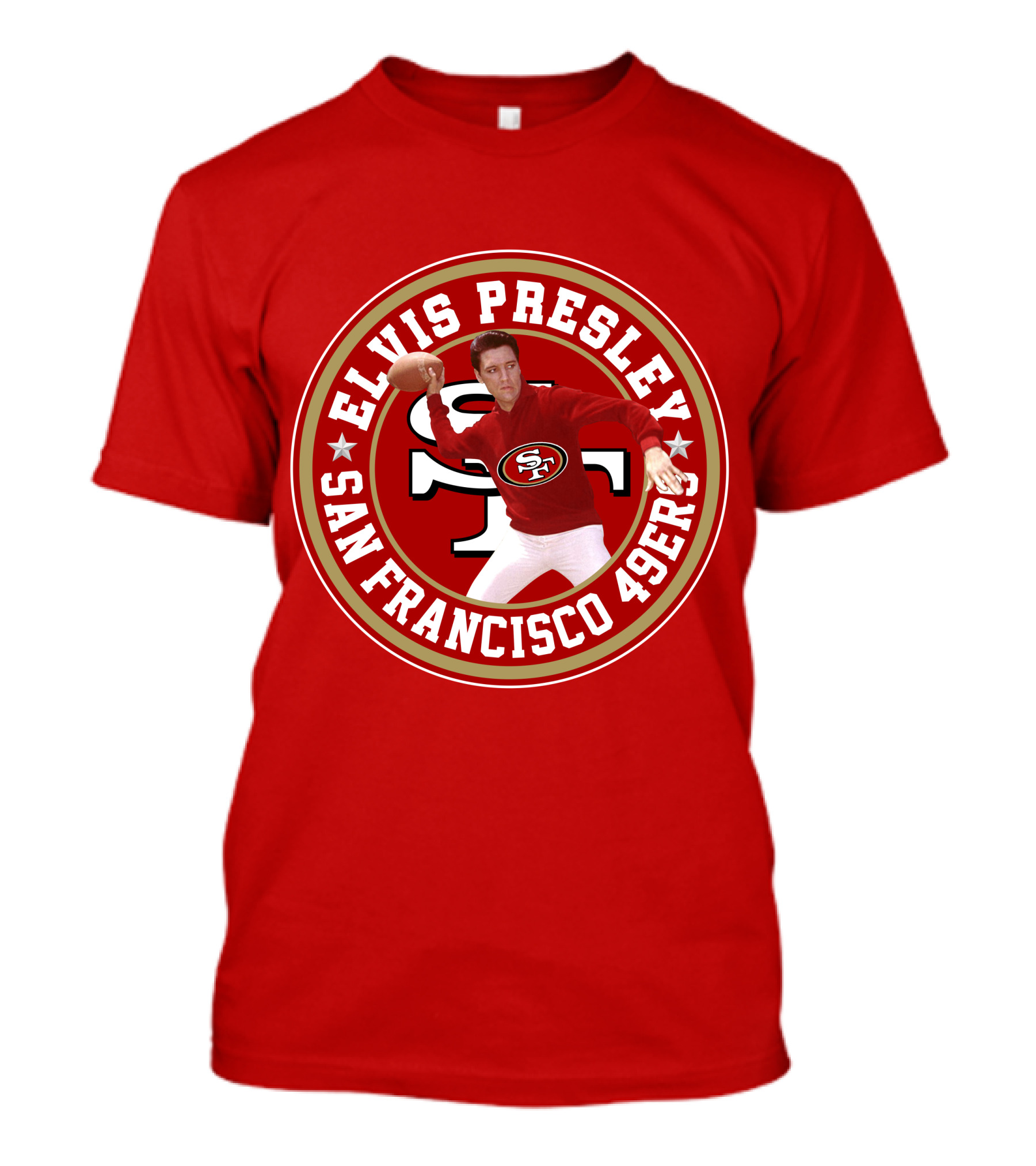 Elvis Presley San Francisco 49ers Football Player Circle T-Shirt