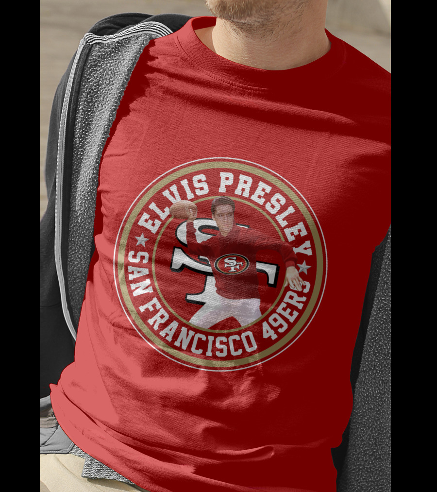 Elvis Presley San Francisco 49ers Football Player Circle T-Shirt