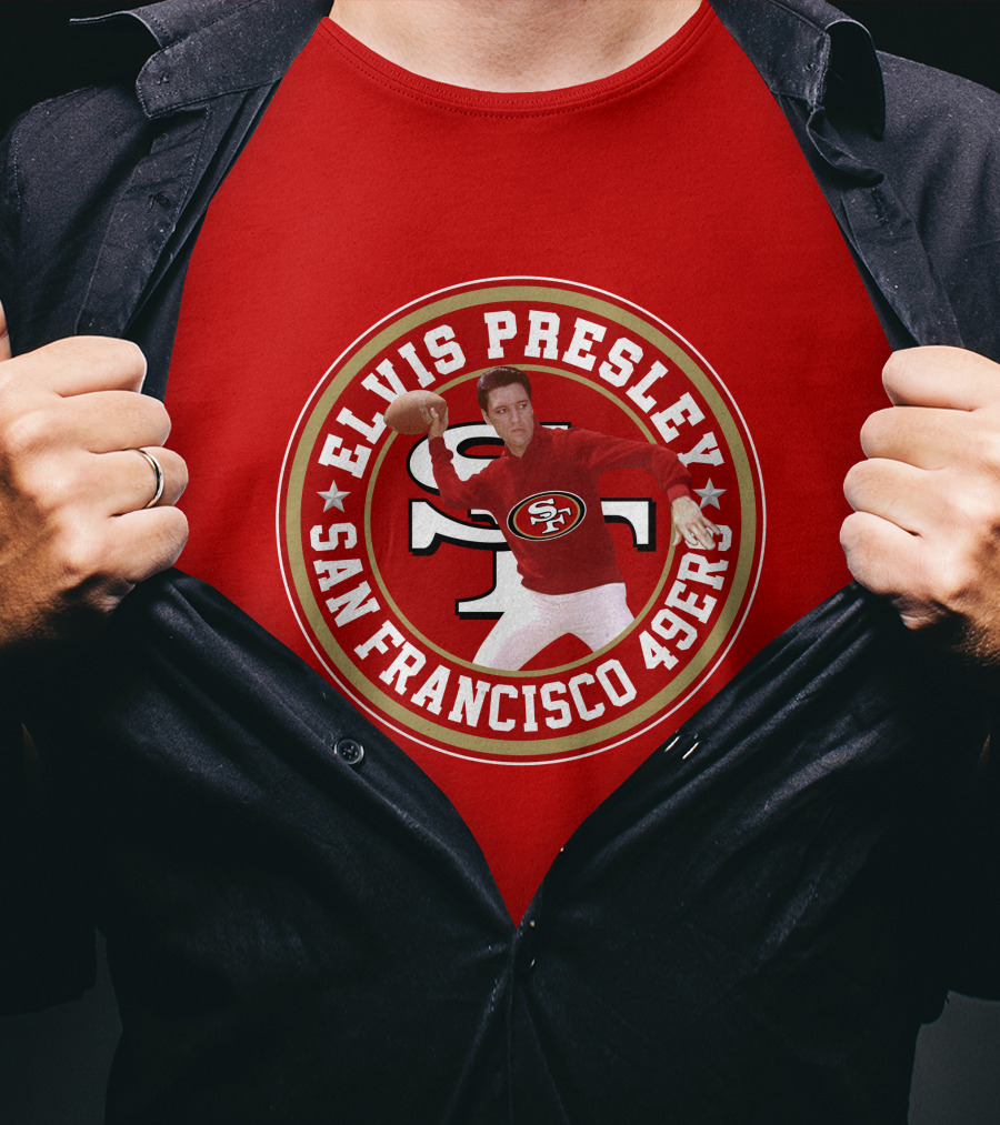 Elvis Presley San Francisco 49ers Football Player Circle T-Shirt