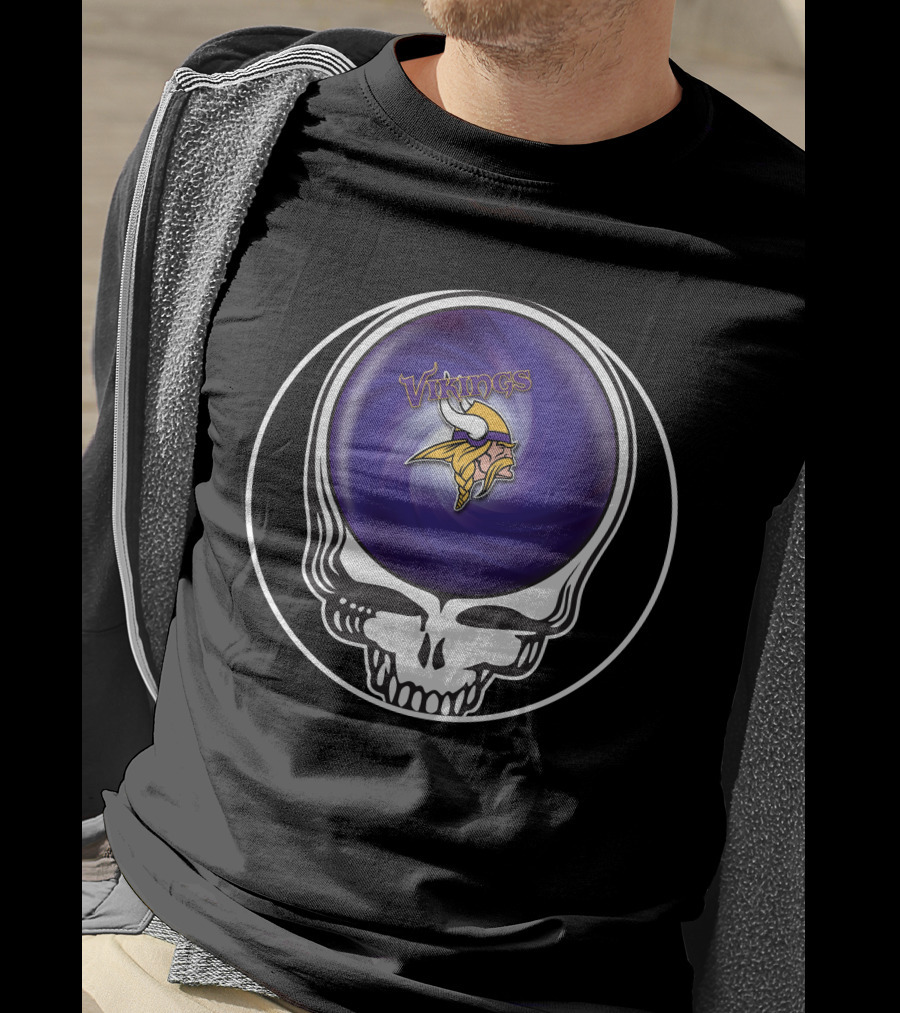 Minnesota Vikings Grateful Dead Skull Collaboration T-Shirt
