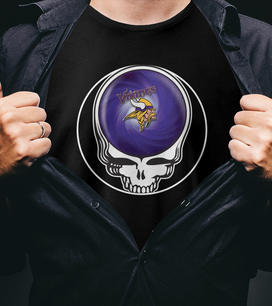 Minnesota Vikings Grateful Dead Skull Collaboration T-Shirt