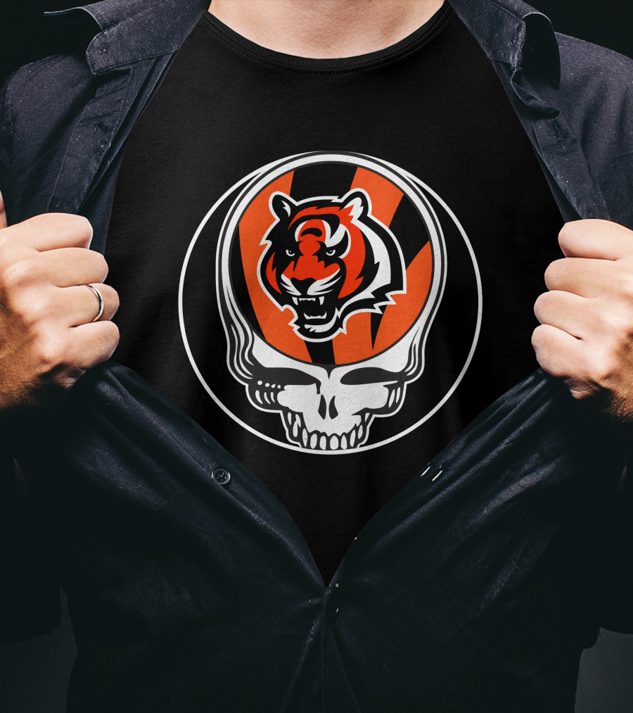Cincinnati Bengals Skull Tiger T-Shirt