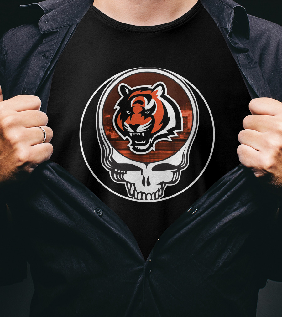 Cincinnati Bengals Tiger Skull T-Shirt