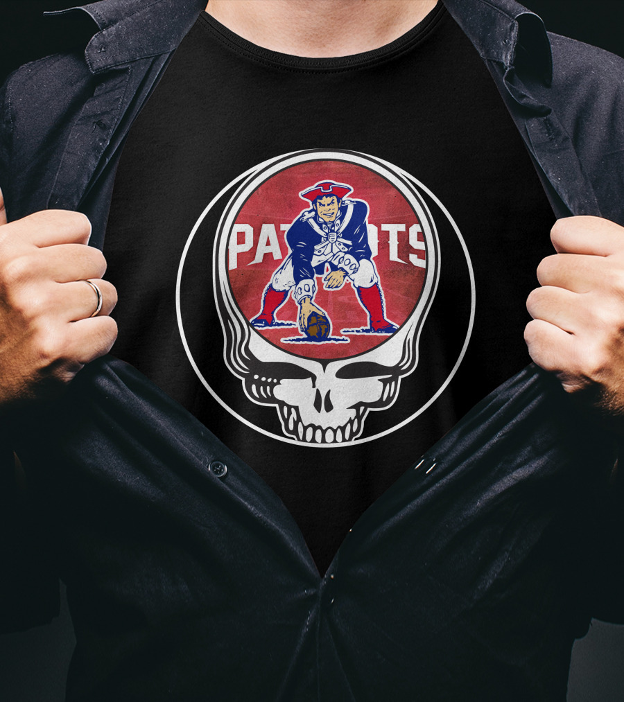 Patriots New England Skull Grateful Dead T-Shirt