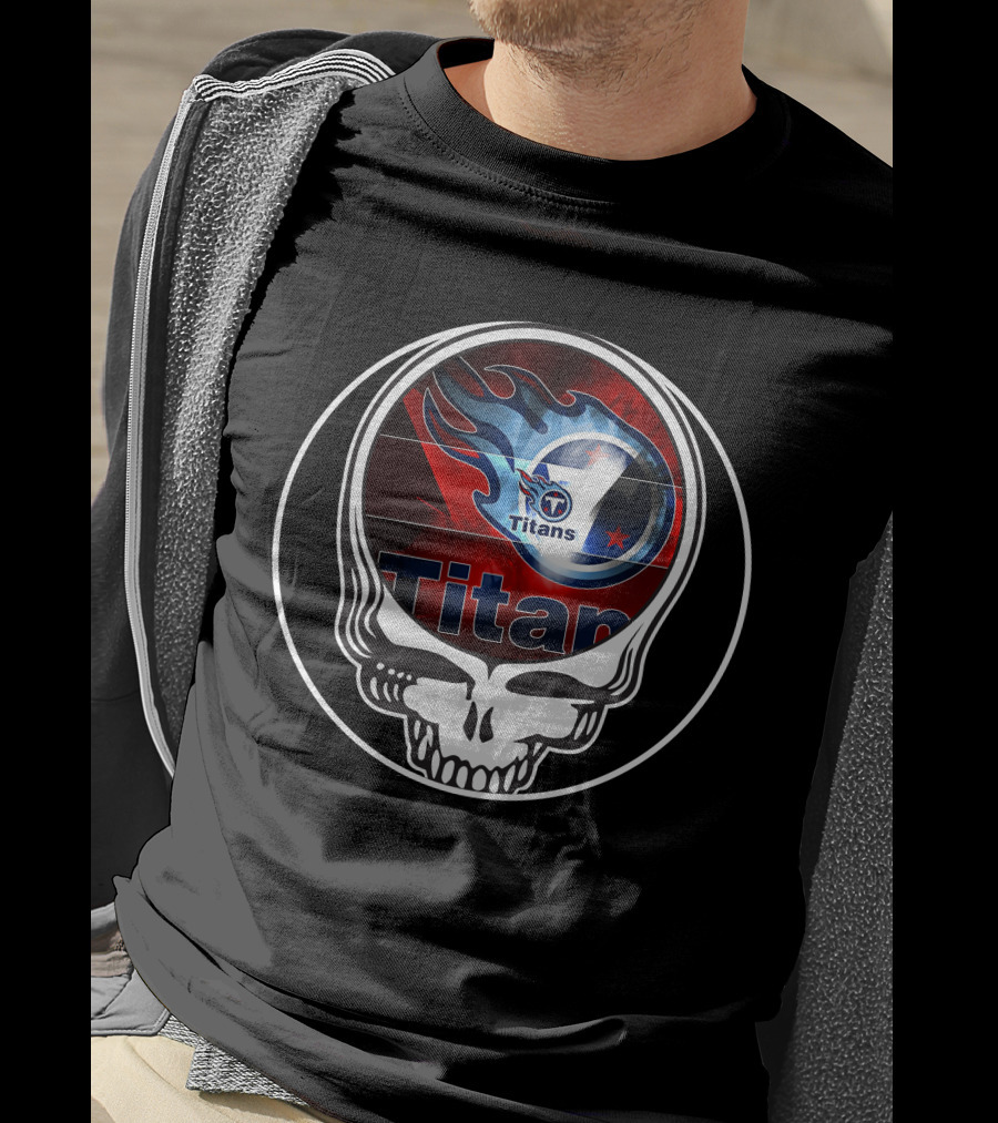Tennessee Titans Skull Logo Fusion T-Shirt