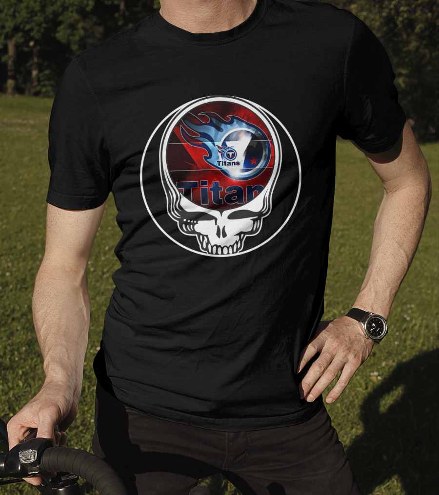 Tennessee Titans Skull Logo Fusion T-Shirt