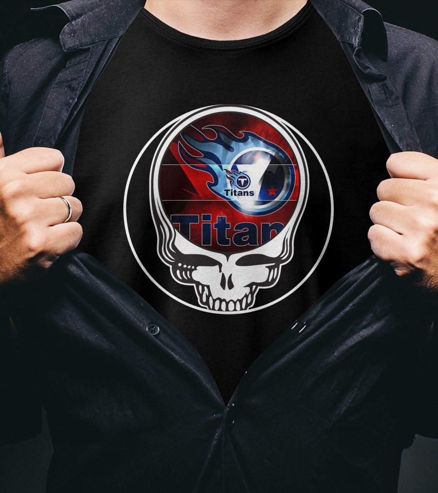 Tennessee Titans Skull Logo Fusion T-Shirt