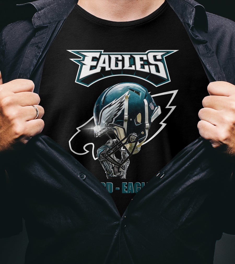 Die Hard Eagles Fan Football Helmet Eagles T-Shirt