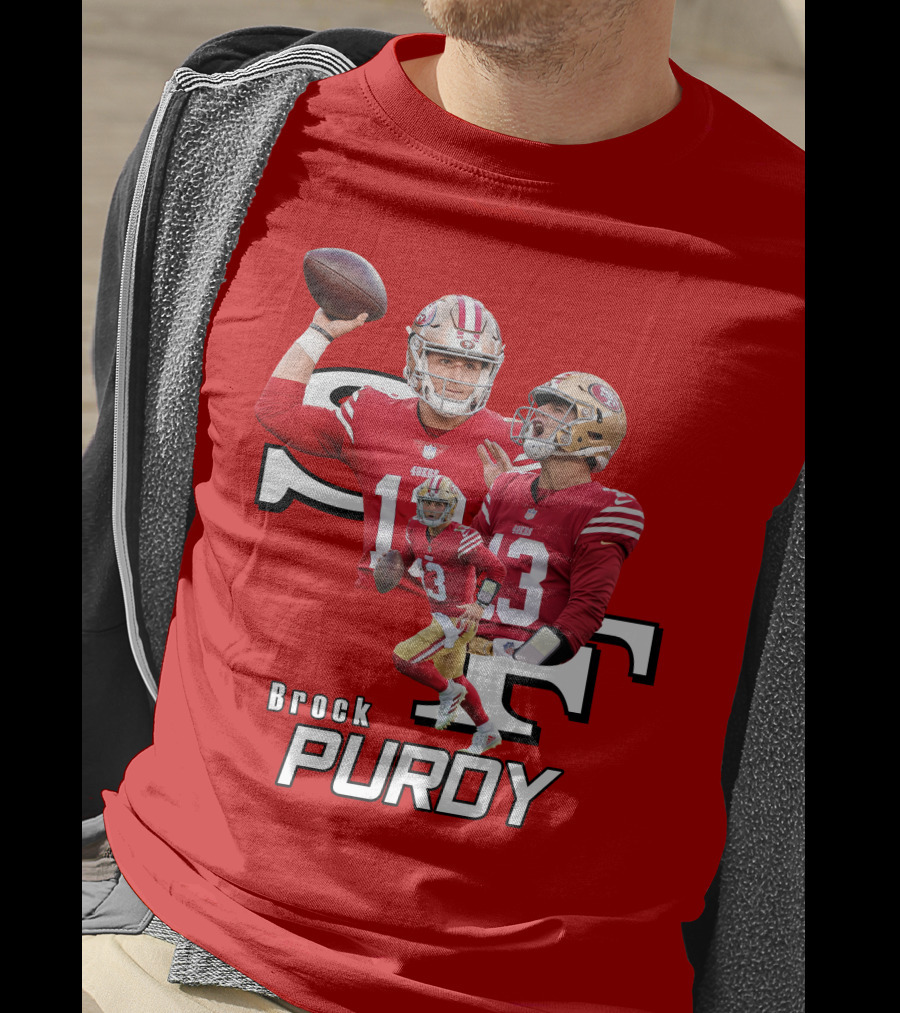 Brock Purdy NFL Quarterback Action Collage T-Shirt