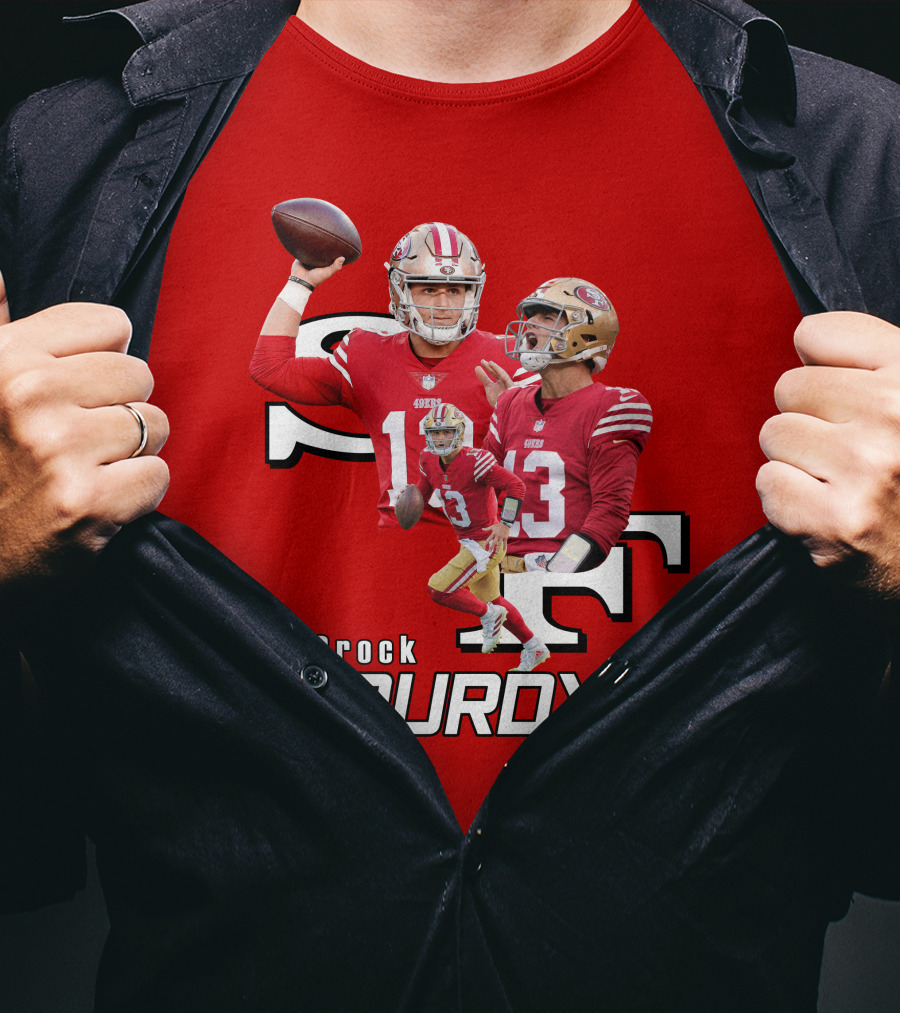 Brock Purdy NFL Quarterback Action Collage T-Shirt