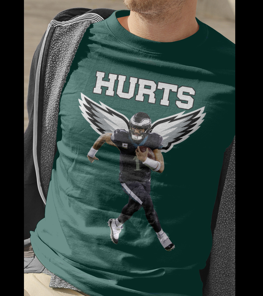 Hurts Eagles Quarterback Wings Football T-Shirt
