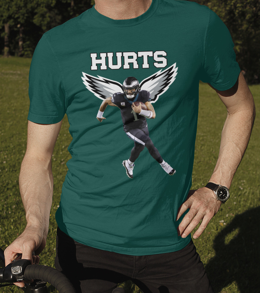 Hurts Eagles Quarterback Wings Football T-Shirt