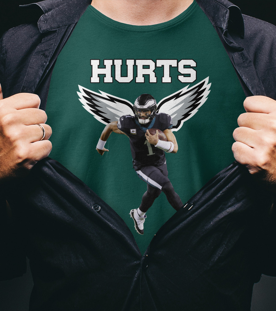 Hurts Eagles Quarterback Wings Football T-Shirt