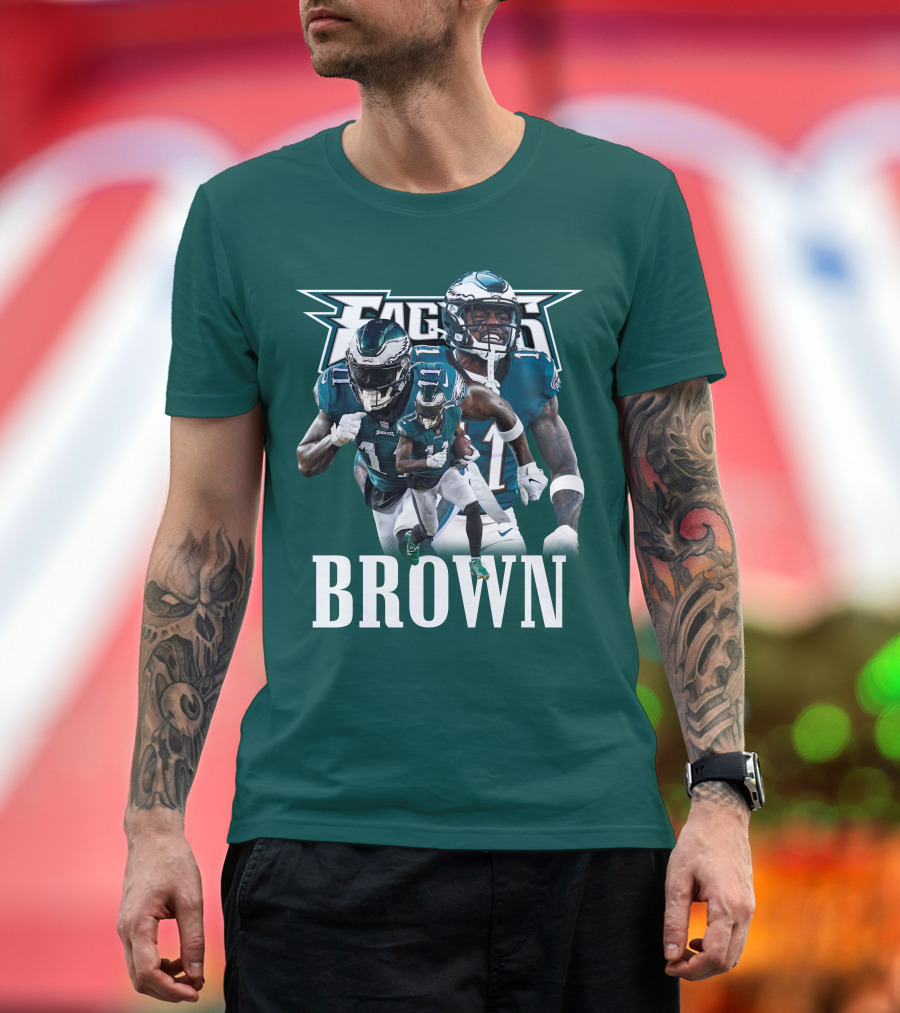 Philadelphia Eagles AJB11 Football Action Collage T-Shirt