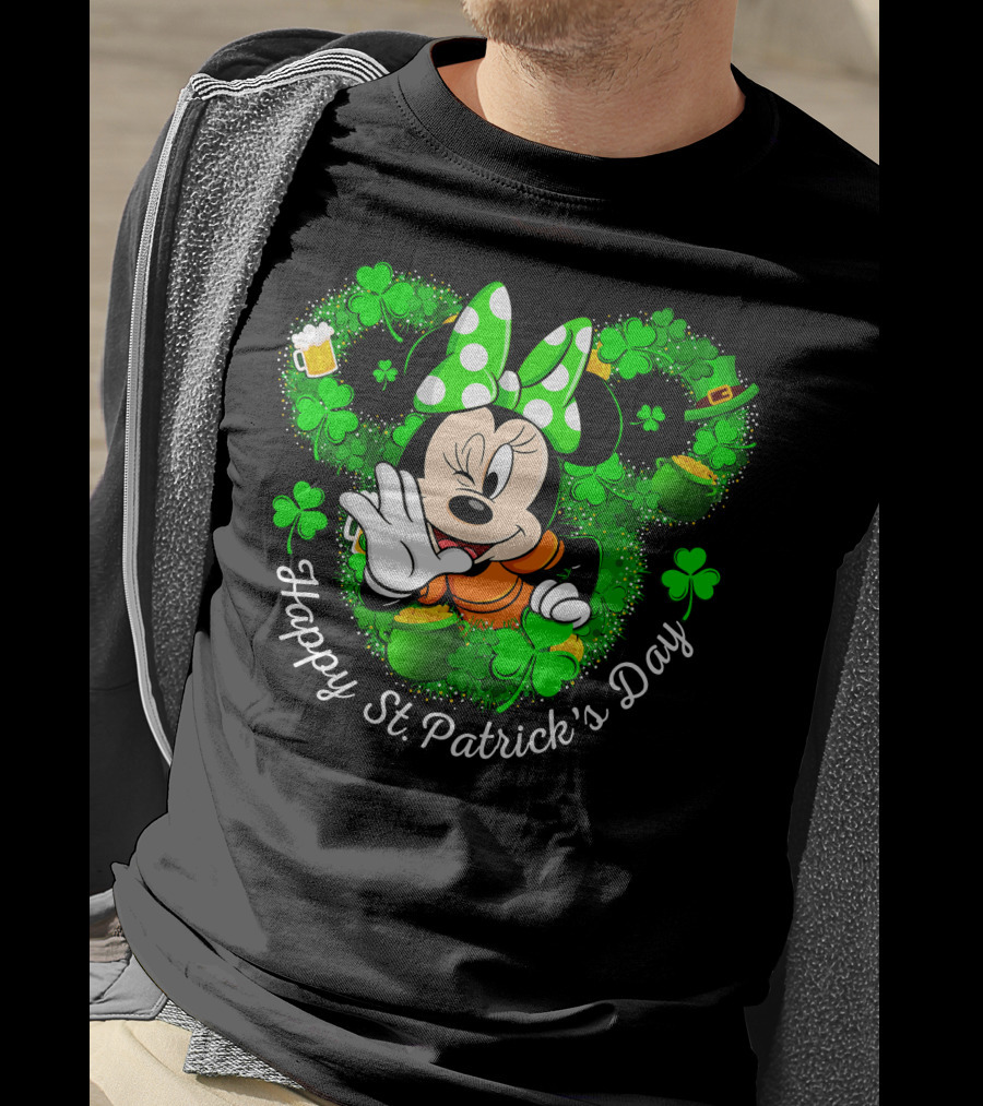 Minnie Happy St. Patrick's Day Shamrocks And Irish Celebration T-Shirt