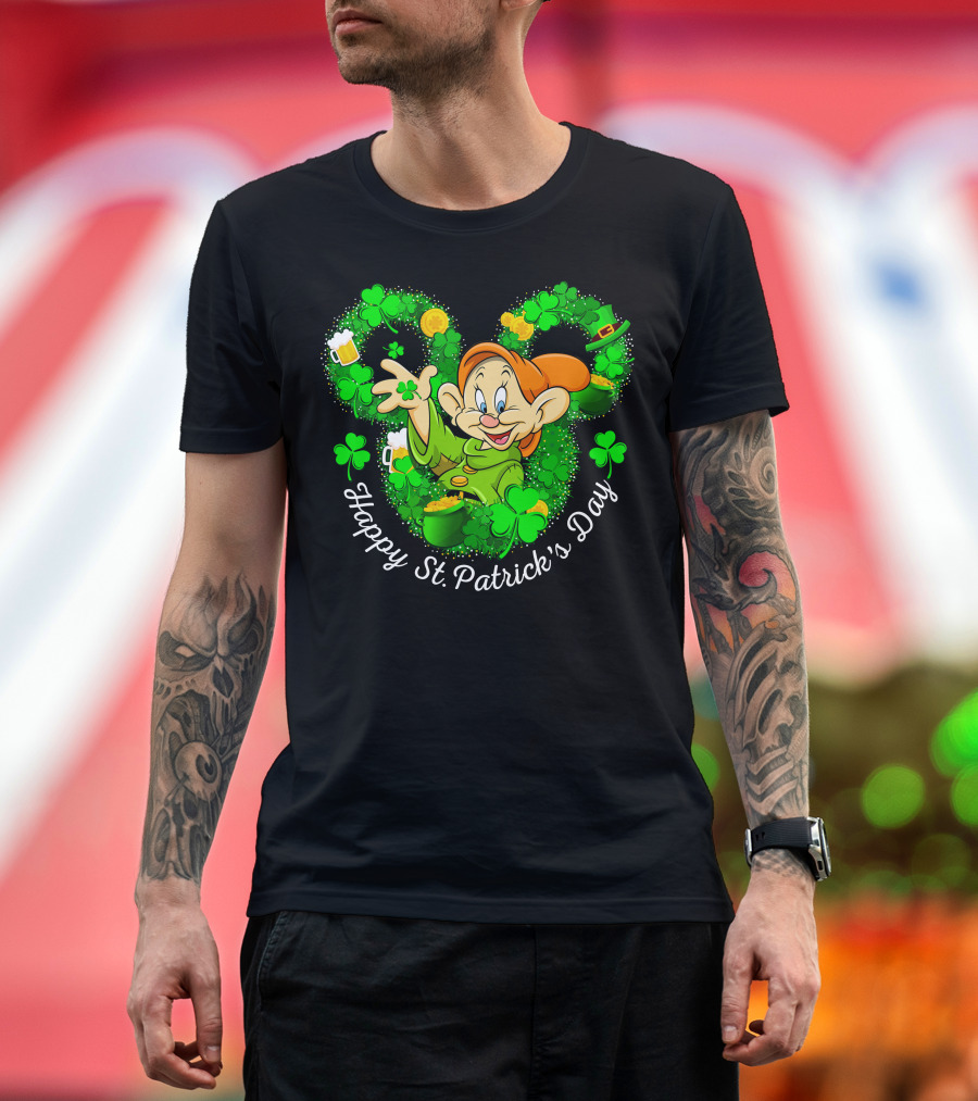 Happy St. Patrick's Day Dopey Shamrock Celebration T-Shirt