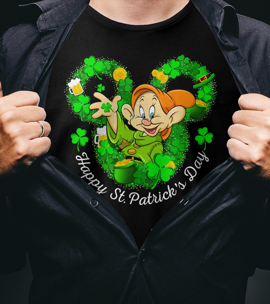 Happy St. Patrick's Day Dopey Shamrock Celebration T-Shirt