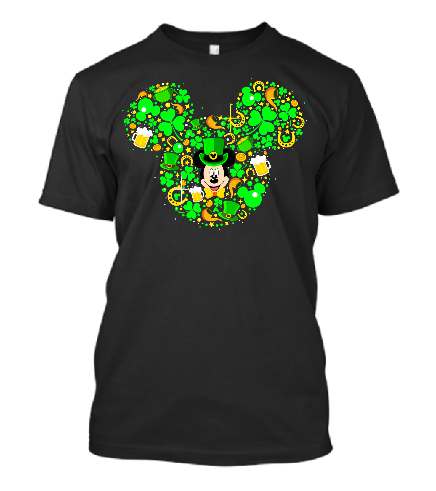 Mickey Shamrock St. Patrick's Day Clover Leprechaun Hat T-Shirt