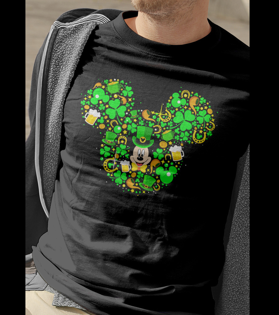 Mickey Shamrock St. Patrick's Day Clover Leprechaun Hat T-Shirt