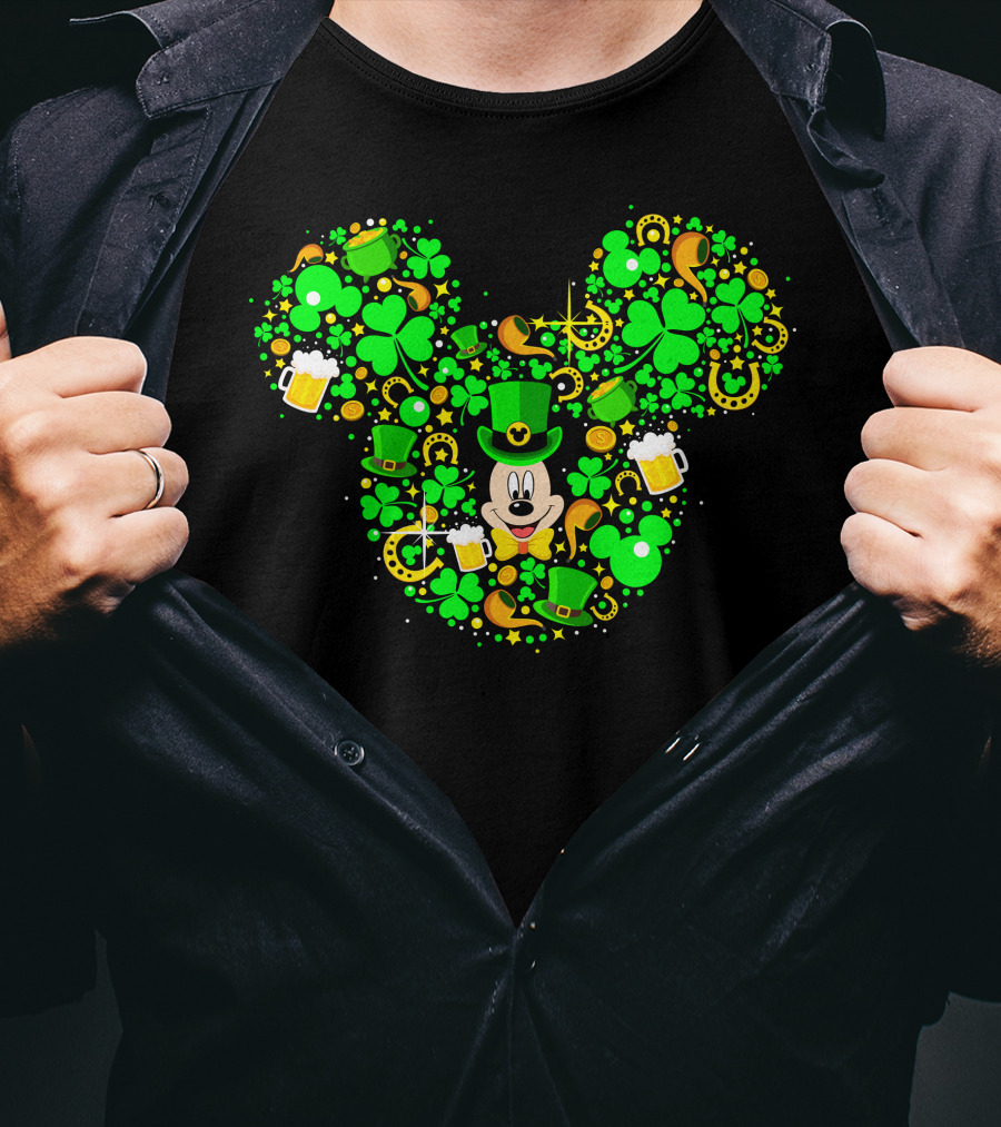 Mickey Shamrock St. Patrick's Day Clover Leprechaun Hat T-Shirt