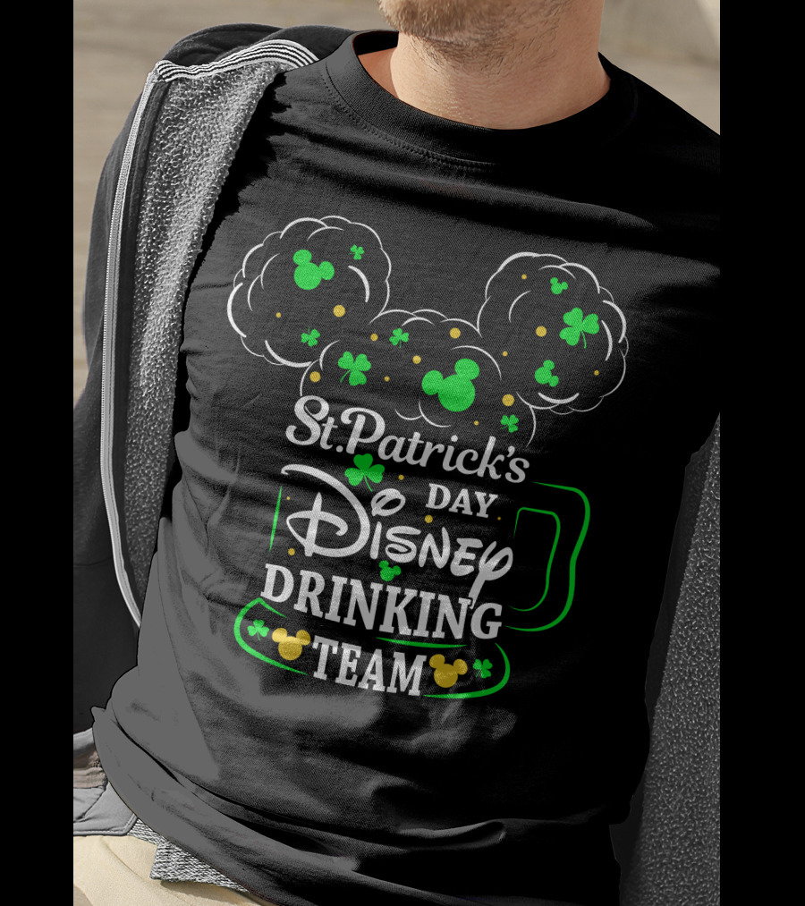 St. Patrick's Day Disney Drinking Team Shamrocks And Mickey Heads T-Shirt