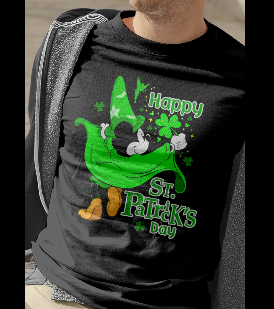 Happy St. Patrick's Day Mickey Fantasia Clover Magic T-Shirt