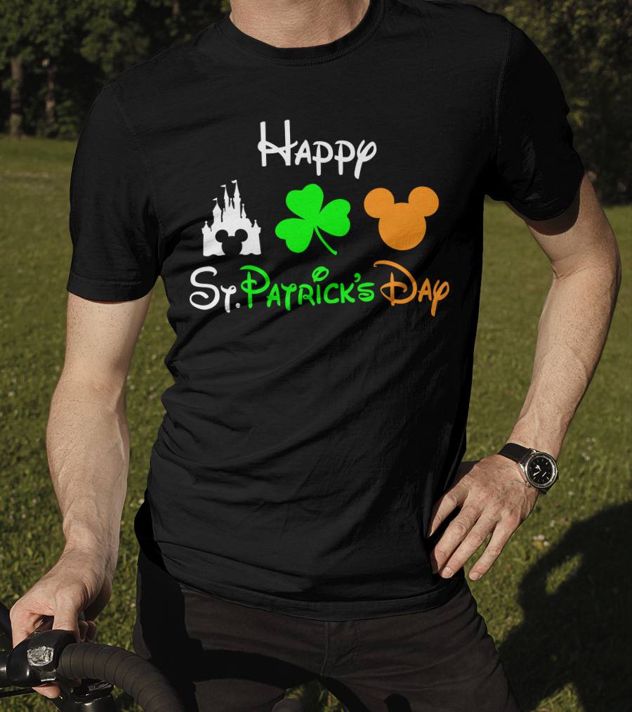 Happy St. Patrick's Day Castle Clover Mouse T-Shirt