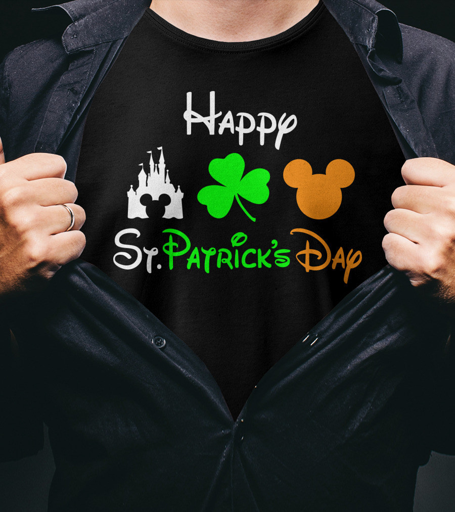 Happy St. Patrick's Day Castle Clover Mouse T-Shirt