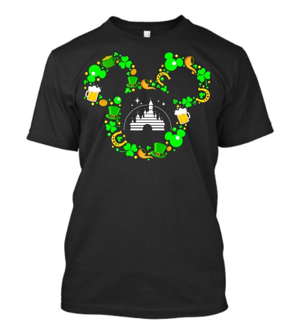 Mickey Mouse St. Patrick's Day Castle Shamrocks And Beer T-Shirt
