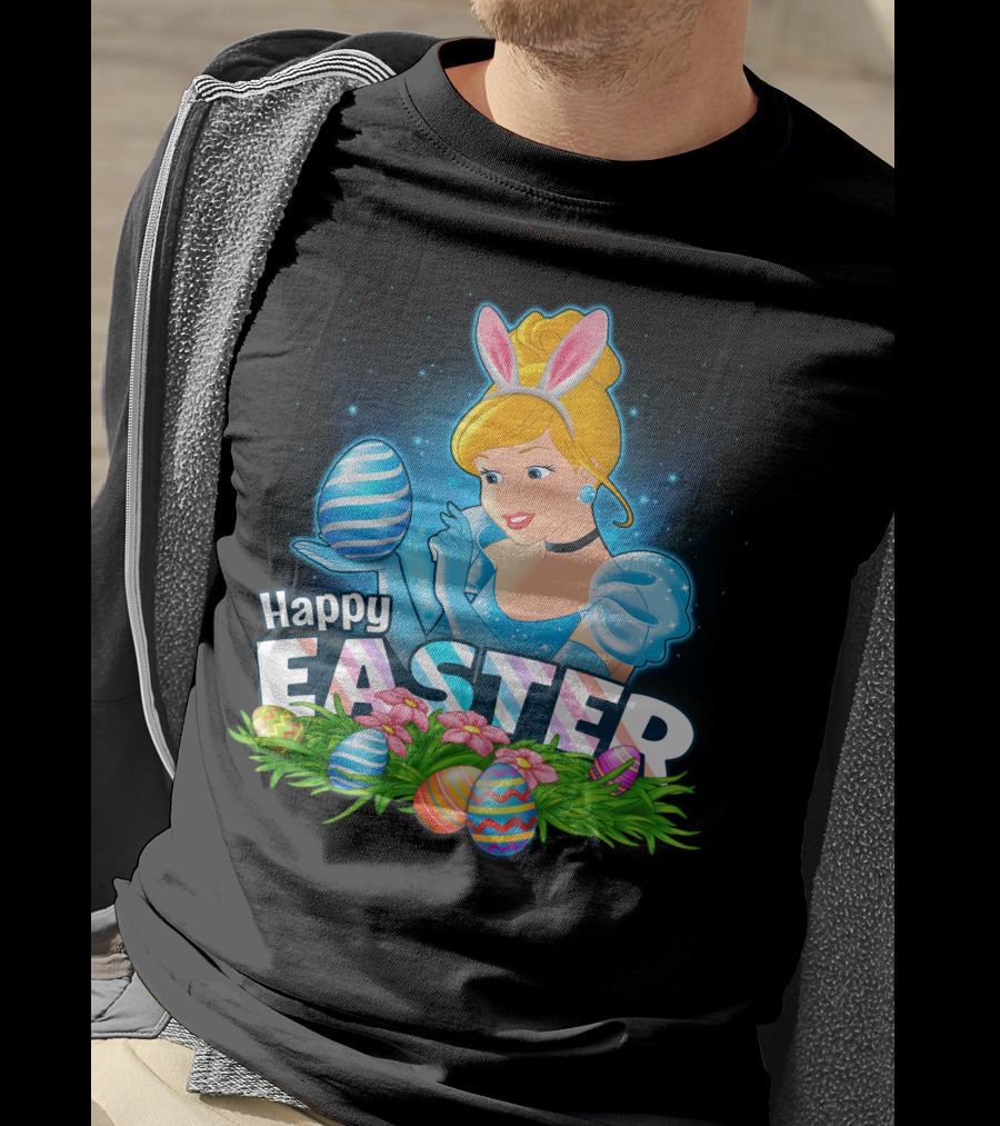 Cinderella Happy Easter Bunny Ears And Eggs T-Shirt