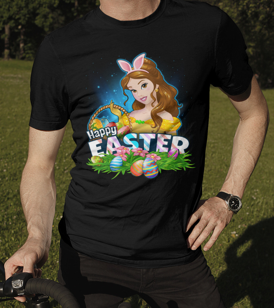 Bella Happy Easter Bunny Ears With Easter Eggs And Flowers T-Shirt