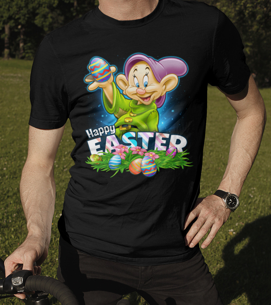Dopey Happy Easter Colorful Eggs And Flowers T-Shirt