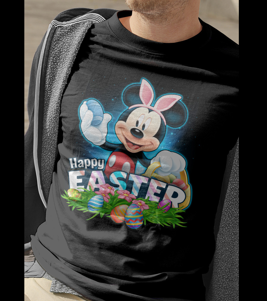 Mickey Happy Easter Basket Eggs Spring Celebration T-Shirt