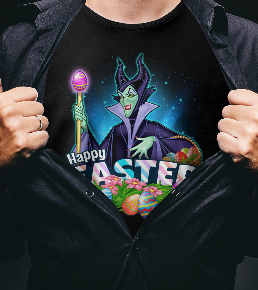 Happy Easter Maleficent With Easter Eggs And Staff T-Shirt