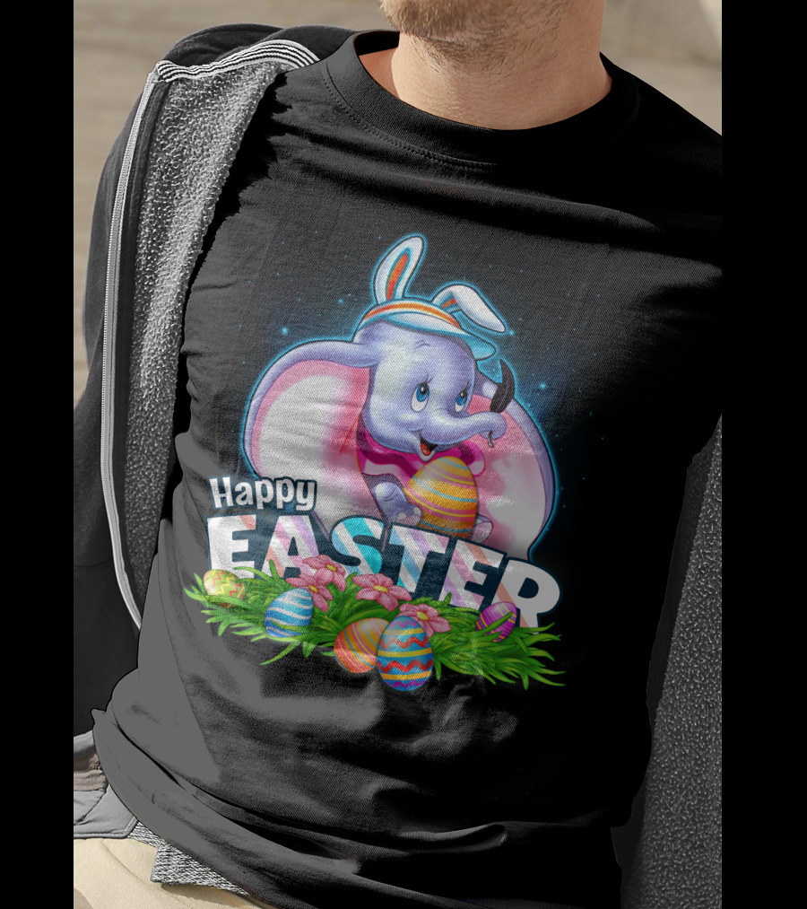 Happy Easter Dumbo With Colorful Easter Eggs T-Shirt