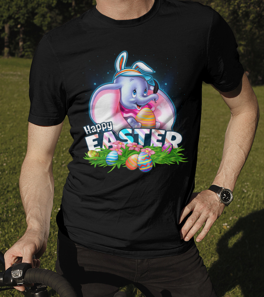 Happy Easter Dumbo With Colorful Easter Eggs T-Shirt