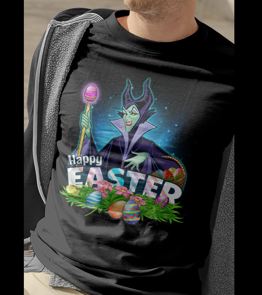 Maleficent Happy Easter With Eggs And Scepter T-Shirt