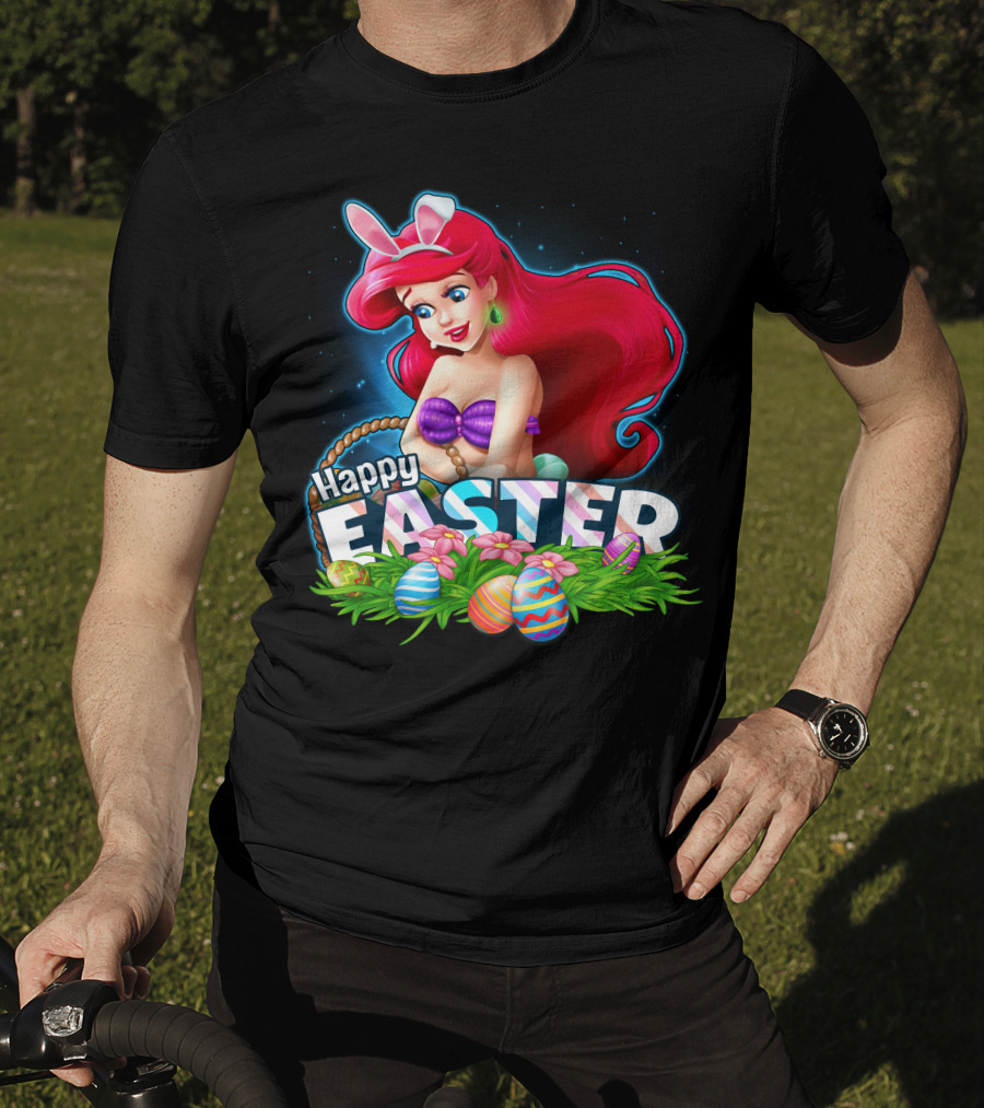 Happy Easter Ariel With Easter Eggs And Bunny Ears T-Shirt