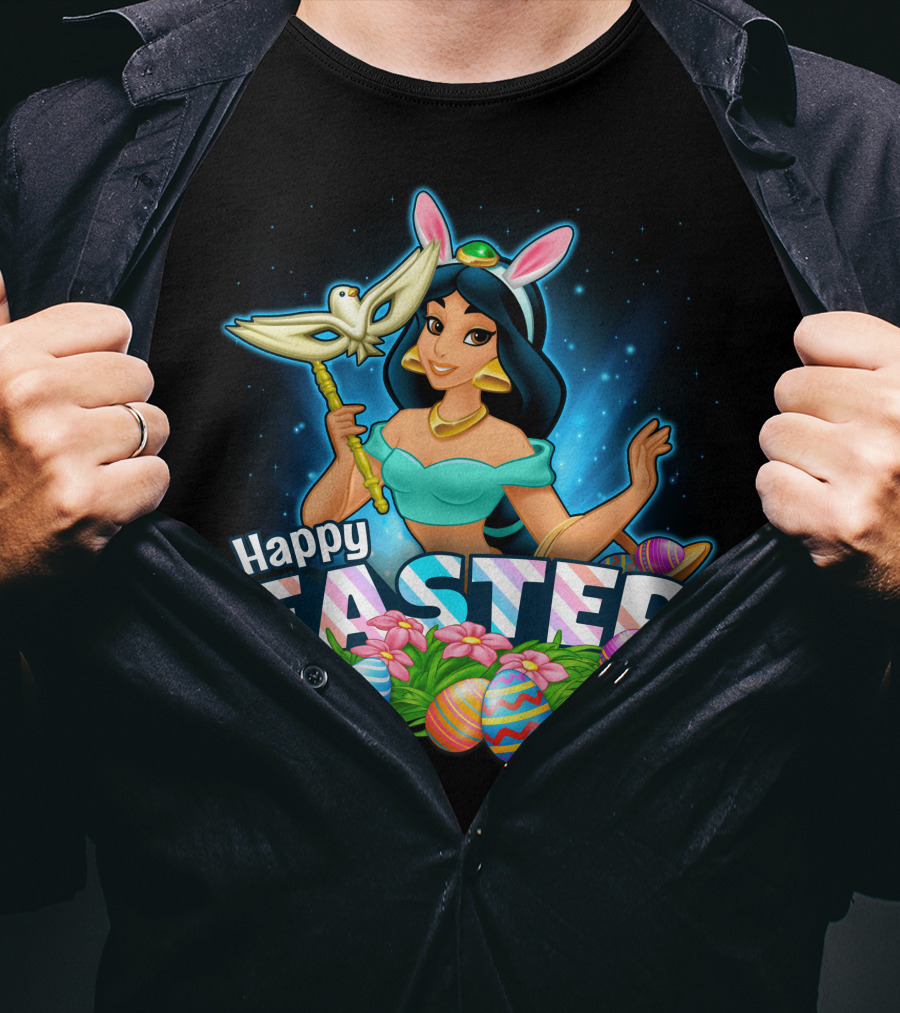 Jasmine Happy Easter Eggs And Bunny Ears T-Shirt