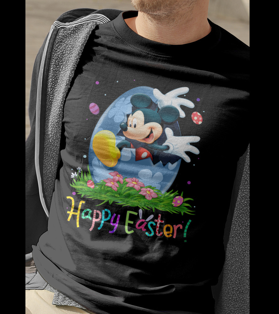 Mickey Mouse Happy Easter Egg Celebration T-Shirt