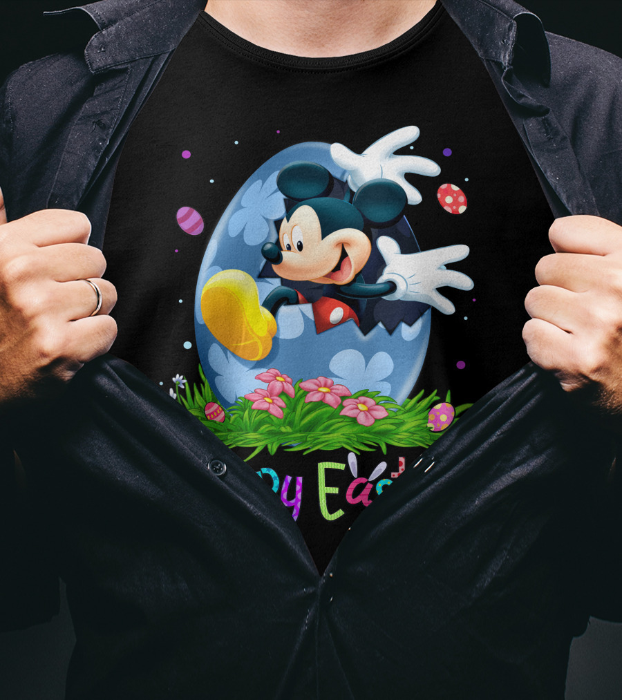 Mickey Mouse Happy Easter Egg Celebration T-Shirt
