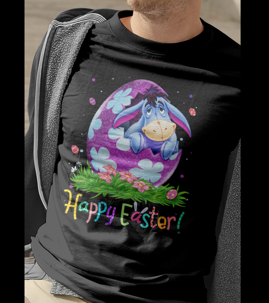 Eeyore Happy Easter Floral Egg And Flowers T-Shirt