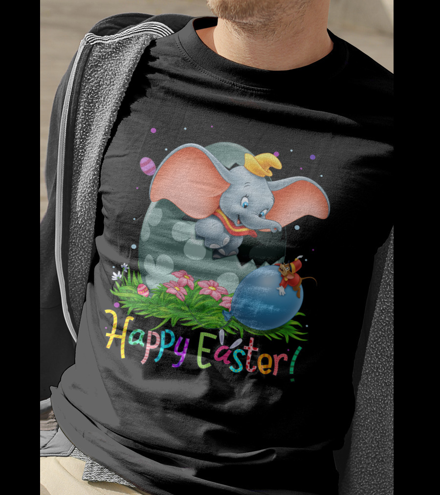 Happy Easter Dumbo Elephant In Easter Egg Scene T-Shirt