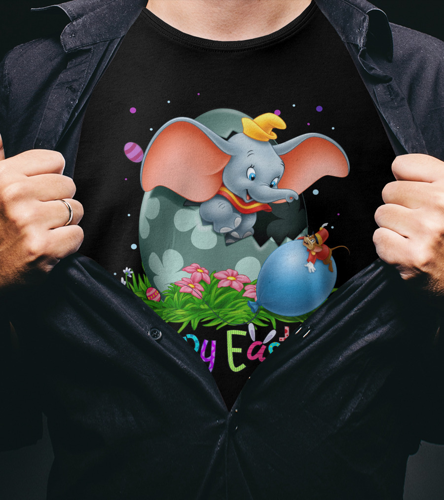 Happy Easter Dumbo Elephant In Easter Egg Scene T-Shirt