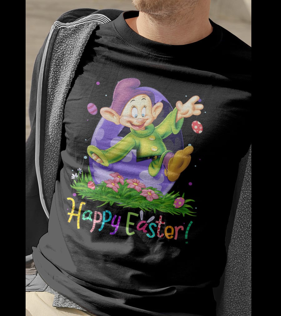Happy Easter Dopey Disney Seven Dwarfs Purple Egg Celebration T-Shirt